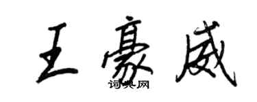 王正良王豪威行書個性簽名怎么寫