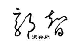 梁錦英郭智草書個性簽名怎么寫