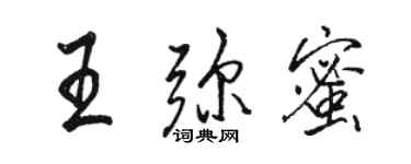 駱恆光王彌蜜行書個性簽名怎么寫