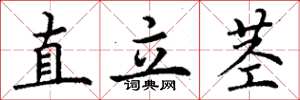 丁謙直立莖楷書怎么寫
