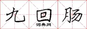 袁強九迴腸楷書怎么寫
