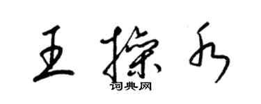 梁錦英王操水草書個性簽名怎么寫