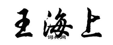 胡問遂王海上行書個性簽名怎么寫