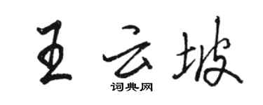 駱恆光王雲坡行書個性簽名怎么寫
