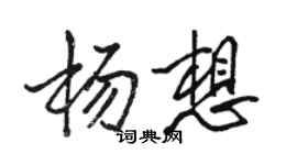駱恆光楊想行書個性簽名怎么寫