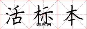 荊霄鵬活標本楷書怎么寫