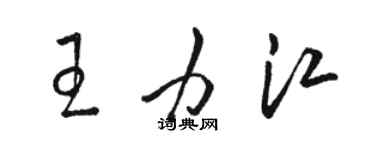 駱恆光王力江草書個性簽名怎么寫