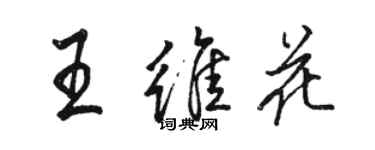駱恆光王維花行書個性簽名怎么寫