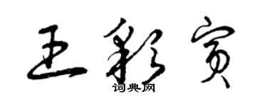 曾慶福王彩賓草書個性簽名怎么寫