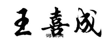 胡問遂王喜成行書個性簽名怎么寫