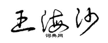 曾慶福王海沙草書個性簽名怎么寫