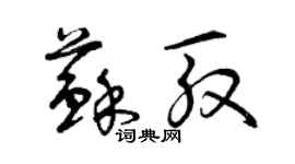 曾慶福蘇殷草書個性簽名怎么寫