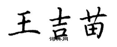 丁謙王吉苗楷書個性簽名怎么寫