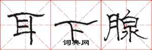 駱恆光耳下腺隸書怎么寫