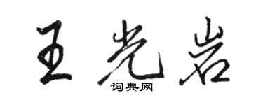 駱恆光王光岩行書個性簽名怎么寫