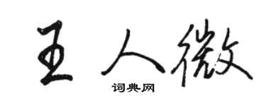 駱恆光王人微行書個性簽名怎么寫