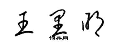 梁錦英王里明草書個性簽名怎么寫