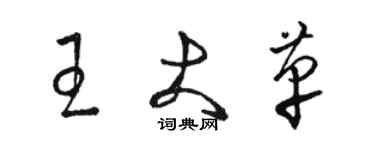 駱恆光王大革草書個性簽名怎么寫