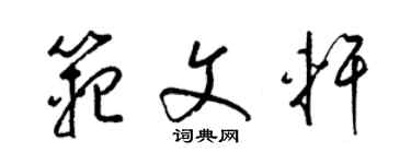 梁錦英範文軒草書個性簽名怎么寫