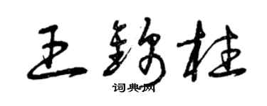 曾慶福王錦柱草書個性簽名怎么寫