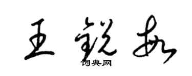 梁錦英王銳敏草書個性簽名怎么寫