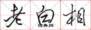 駱恆光老白相行書怎么寫