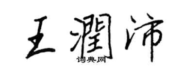 王正良王潤沛行書個性簽名怎么寫