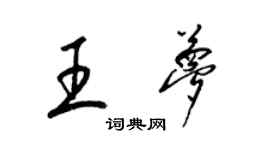 梁錦英王夢草書個性簽名怎么寫