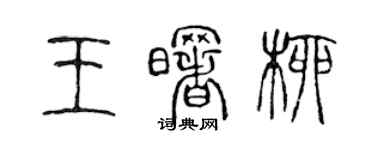 陳聲遠王曙柳篆書個性簽名怎么寫