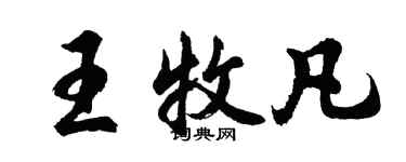 胡問遂王牧凡行書個性簽名怎么寫