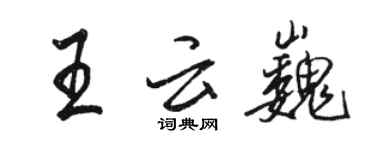 駱恆光王雲巍行書個性簽名怎么寫