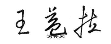 駱恆光王益拉草書個性簽名怎么寫