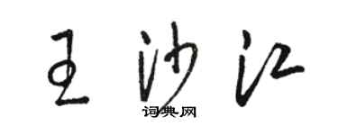 駱恆光王沙江草書個性簽名怎么寫