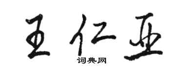駱恆光王仁亞行書個性簽名怎么寫