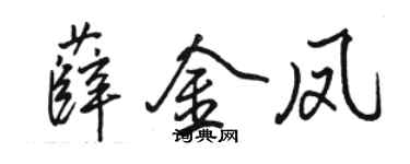 駱恆光薛金鳳行書個性簽名怎么寫