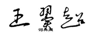 曾慶福王翼超草書個性簽名怎么寫