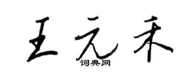 王正良王元禾行書個性簽名怎么寫