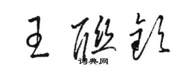 駱恆光王聯欽草書個性簽名怎么寫