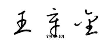 梁錦英王辛金草書個性簽名怎么寫