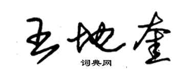 朱錫榮王地奎草書個性簽名怎么寫