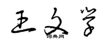 曾慶福王文學草書個性簽名怎么寫