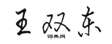 駱恆光王雙東行書個性簽名怎么寫