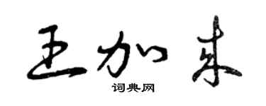 曾慶福王加來草書個性簽名怎么寫