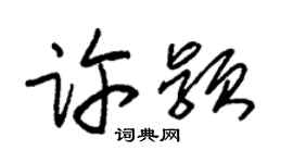 朱錫榮許穎草書個性簽名怎么寫