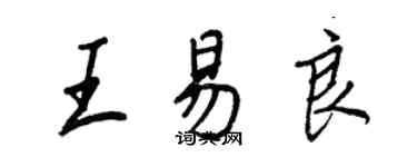 王正良王易良行書個性簽名怎么寫