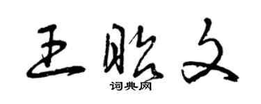 曾慶福王昭文草書個性簽名怎么寫