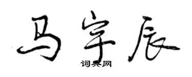 曾慶福馬宇辰行書個性簽名怎么寫