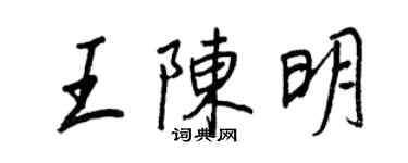 王正良王陳明行書個性簽名怎么寫