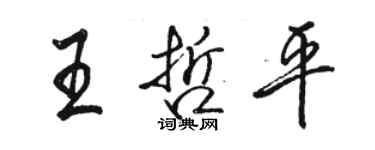 駱恆光王哲平行書個性簽名怎么寫