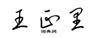 梁錦英王正里草書個性簽名怎么寫